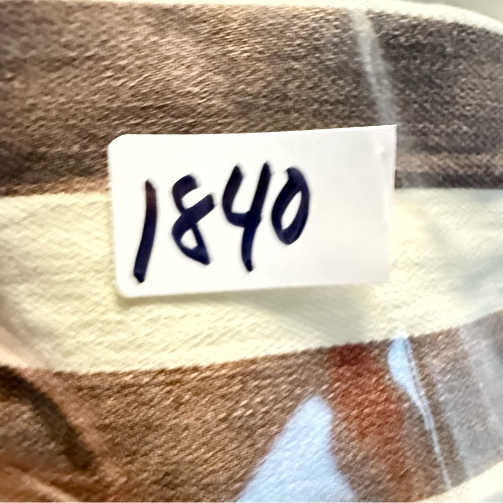 Chic Striped Flare Pants in Brown and White Size S - Picture 11 of 11